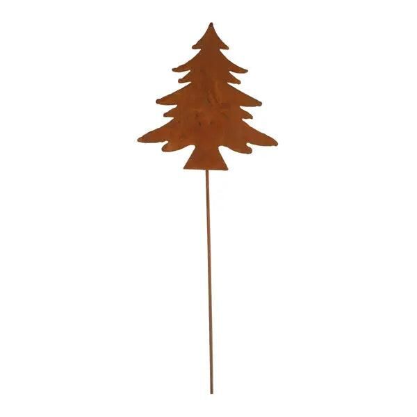 Gro&szlig;er Rostiger Tannen-Gartenstecker, Dekorativ, ca. 55 cm H&ouml;he