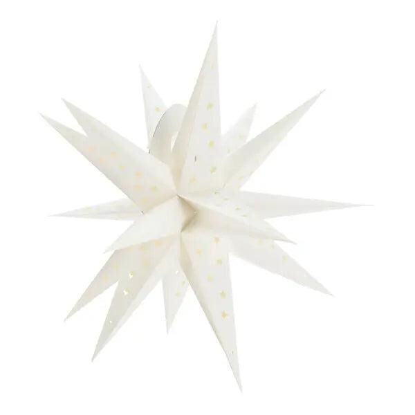 Gro&szlig;er Wei&szlig;er 3D Papierstern, Festliche Dekoration, Durchmesser 60cm