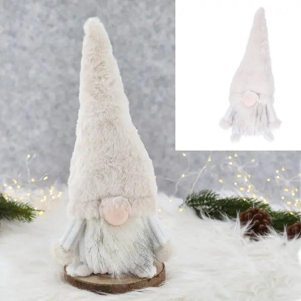 Gro&szlig;er Wei&szlig;er Wichtel, 39cmH - Dekorative Figur f&uuml;r Garten oder Innenbereich