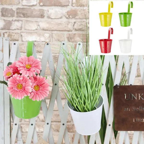 Gro&szlig;er Zink-Blumen&uuml;bertopf Springflower, 4er-Set - Durchmesser 16cm