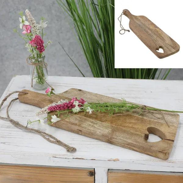 Gro&szlig;es Mangoholz Schneidebrett mit Herz, Ca. 50cm H&ouml;he