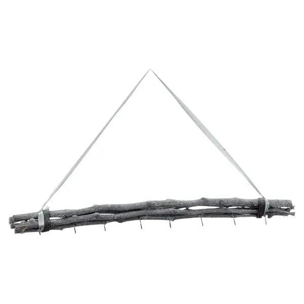 Gro&szlig;es Wanddekor-Set in Grau mit 8 Haken, Ca. 80 cm - Stilvolle Aufh&auml;ngel&ouml;sung