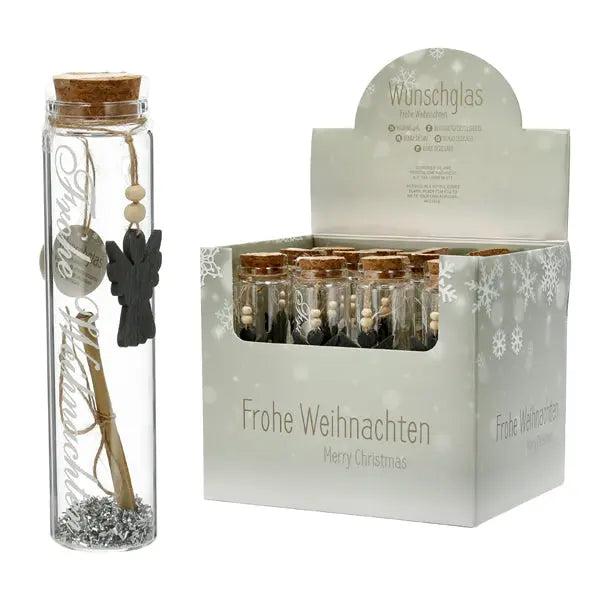 Gro&szlig;es Wunschglas 'Frohe Weihnachten', Festliche Deko, 15cm H&ouml;he