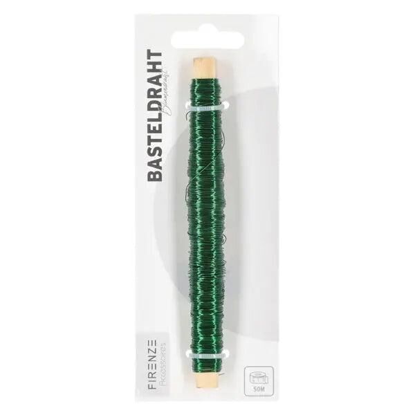 Gr&uuml;ner Blumendraht f&uuml;r Bastelarbeiten, 50m Rolle - Vielseitig und Robust
