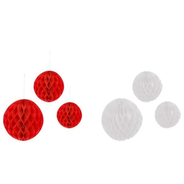 H&auml;nger Kugel Honeycomb, 3er Set, 2 Gr&ouml;&szlig;en &ndash; Festliche Dekoration, Verschiedene Farben
