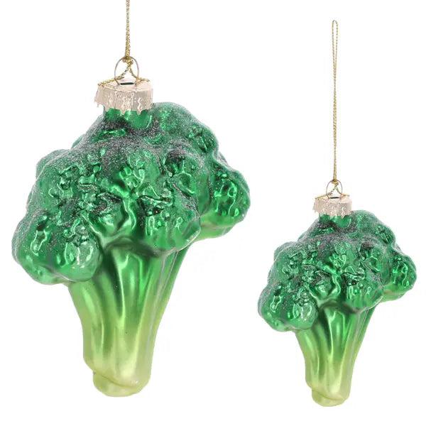 Handgefertigter Glas-Christbaumschmuck - Brokkoli, ca. 12cm H&ouml;he, Einzigartige Weihnachtsdeko