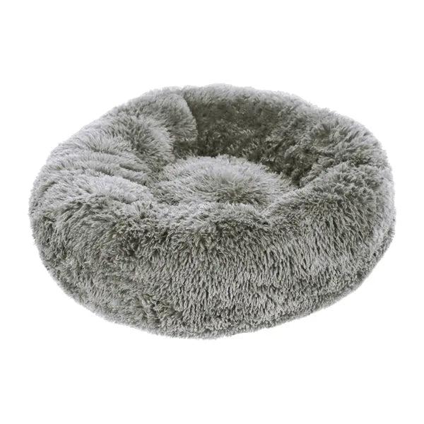 Haustierkissen: Mittelgro&szlig;es Graues Rundkissen f&uuml;r Hunde & Katzen, Ca. 70cm Durchmesser, Bequemes Tierbett