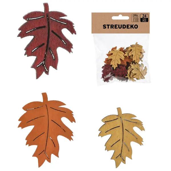 Herbstliche Streudeko Bl&auml;tter, Vielf&auml;ltiges Set, 24-teilig