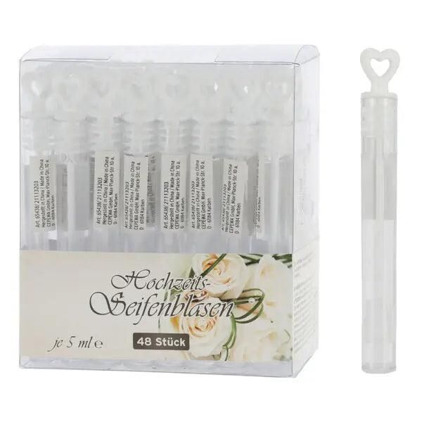 Hochzeits-Seifenblasen, ca. 5ml, Gro&szlig;packung mit 48 St&uuml;ck
