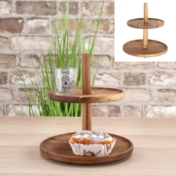 Holz Etagere, 2-st&ouml;ckig, ca. 25cmH