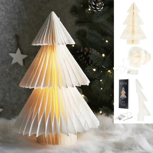 Honeycomb LED Baumleuchte in Wei&szlig;, dekoratives Licht, 30 cm H&ouml;he