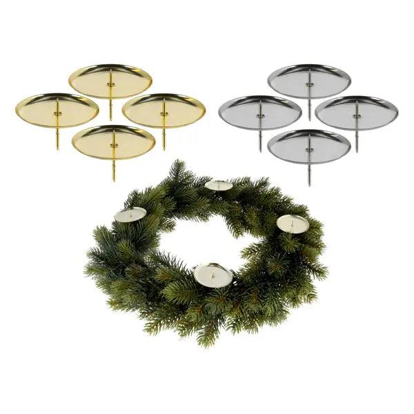 Kerzenst&auml;nder Set, 4-teilig, D&uuml;sendesign, 2 Gr&ouml;&szlig;en, 6cm