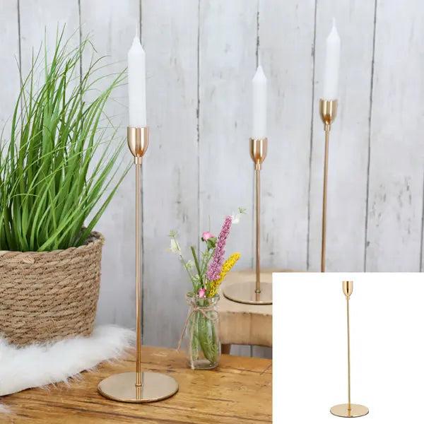 Kerzenst&auml;nder Shiny, gold, 33 cm hoch &ndash; Eleganter Kerzenhalter | Gl&auml;nzendes Wohnaccessoire
