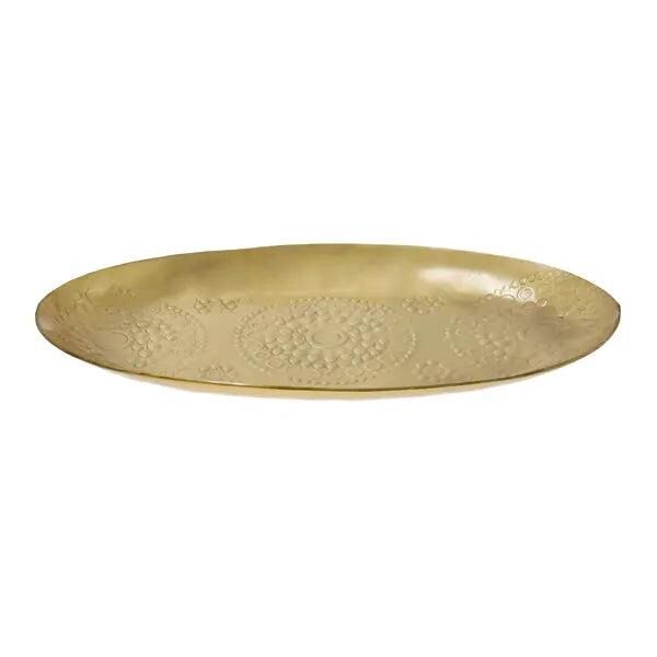 Small elegant golden jewelry plate, 28 cm - Elegant home accessory