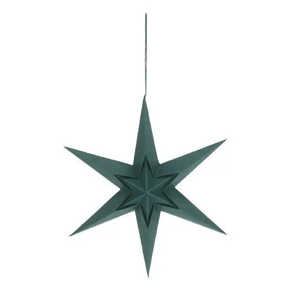Kleiner Exklusiver Gr&uuml;ner Papierstern, Deluxe Design, 20cm Durchmesser