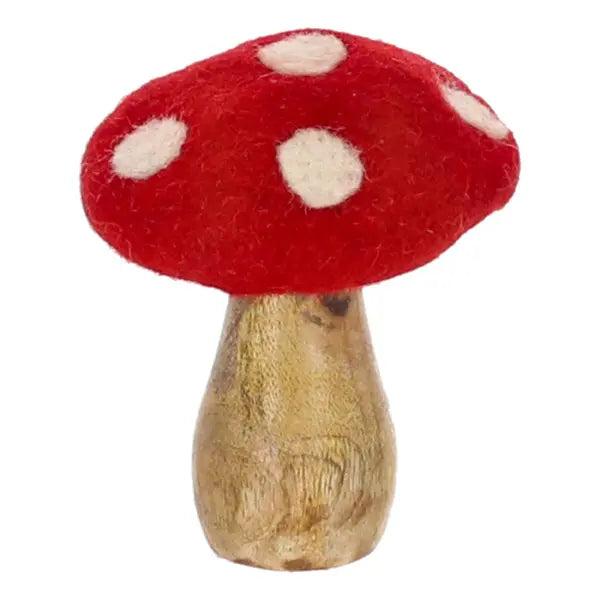 Kleiner Fliegenpilz aus Mangoholz, 11cm - Entz&uuml;ckendes Tischdekor