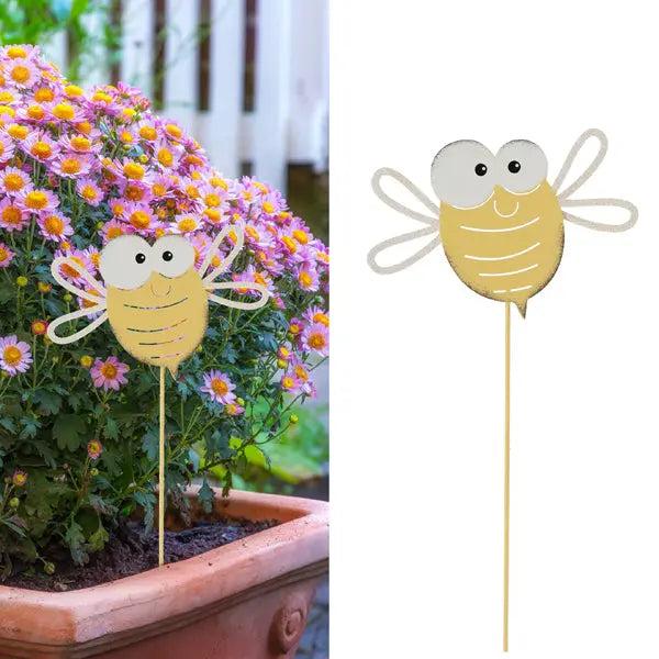 Kleiner Gartenstecker Biene aus Metall, H&ouml;he 32 cm