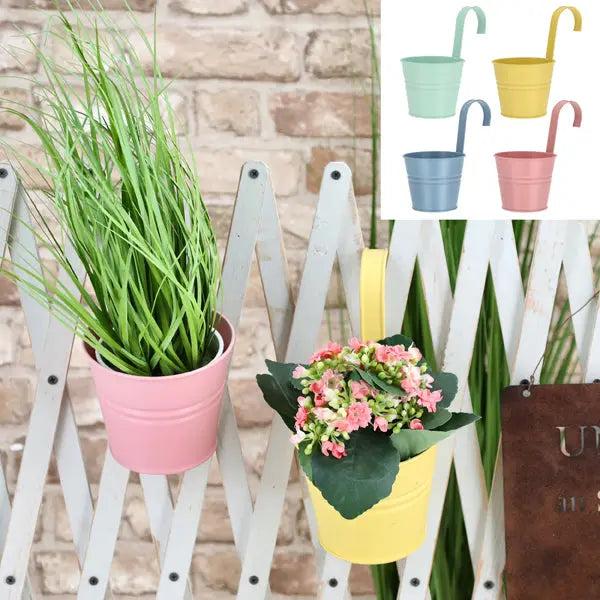 Kleiner h&auml;ngender &Uuml;bertopf, Pastellfarben, 4er-Set, 13cm Durchmesser &ndash; Dekorative H&auml;nget&ouml;pfe