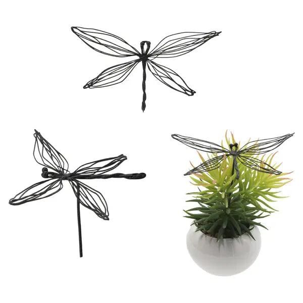 Kleiner Libellen-Linienstecker, Dekorativer Gartenstecker, 13cm