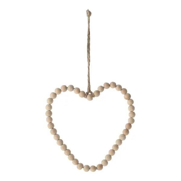 Kleiner Perlenherz H&auml;nger, Dekoratives Herzornament, 12cm