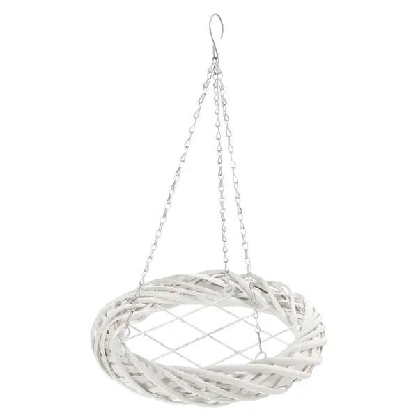 Kleiner Wei&szlig;er Weidenkranz, vielseitig, 35cm - Zum H&auml;ngen oder Stellen