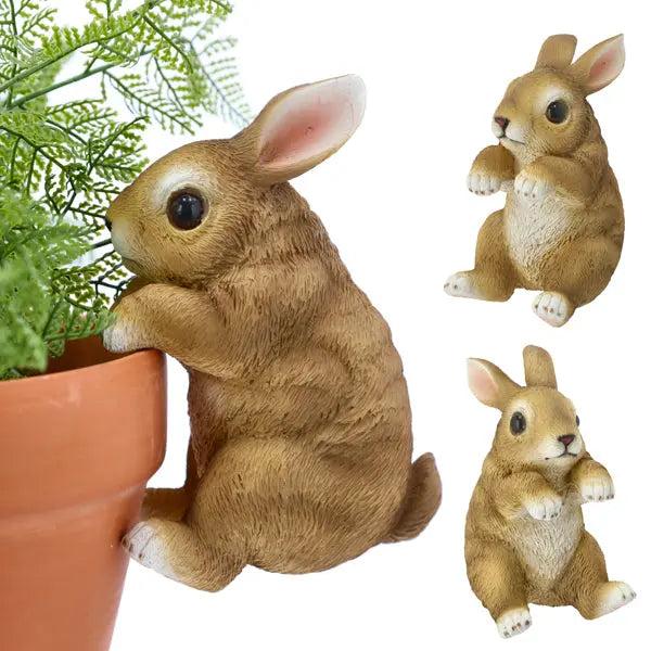 Kletternder Hase Figur, H&ouml;he ca. 16cm - Entz&uuml;ckende Gartendekoration
