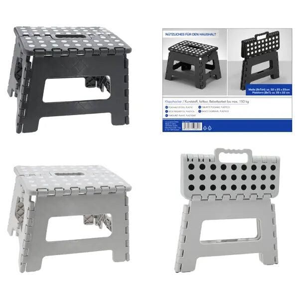 Kompakter Faltbarer Hocker, Schnell-Klappsystem, 3 Sekunden Aufbau, Ma&szlig;e 32x25x22cm