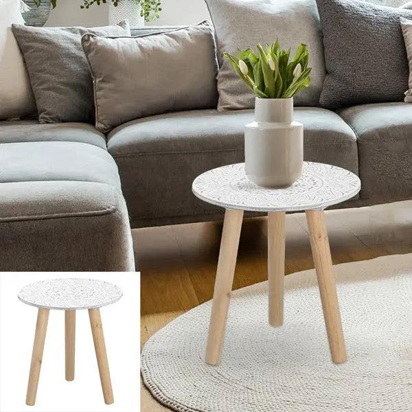 Kompakter wei&szlig;er Beistelltisch, klein, ca. 30cm - Perfekter Wohnzimmertisch & Nachttisch