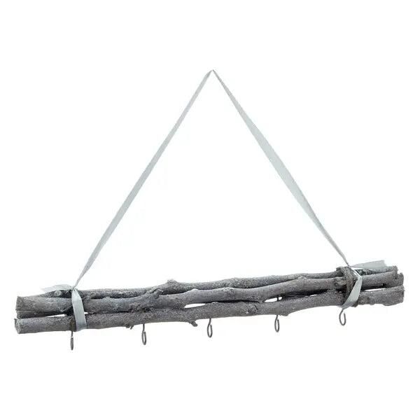 Kompaktes Wanddekor-Set in Grau, 5 Haken, Ca. 50 cm - Platzsparende Aufh&auml;ngung