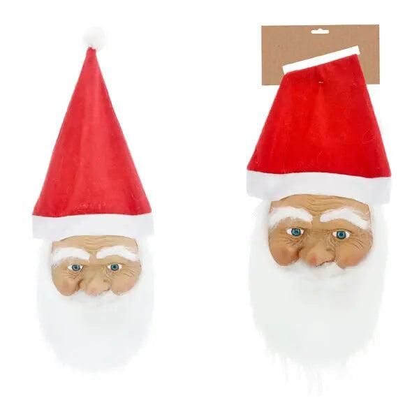 Lebensgro&szlig;e Santa Claus Latex Maske, Weihnachtskost&uuml;m, 65cm H&ouml;he