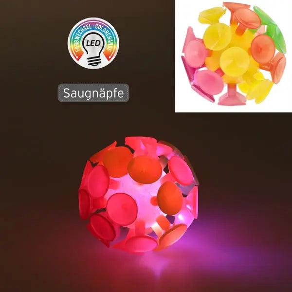 LED-Ball mit Saugnapf, ca. 8 cm Durchmesser, blinkendes Lichtspielzeug, interaktiver Spielspa&szlig;
