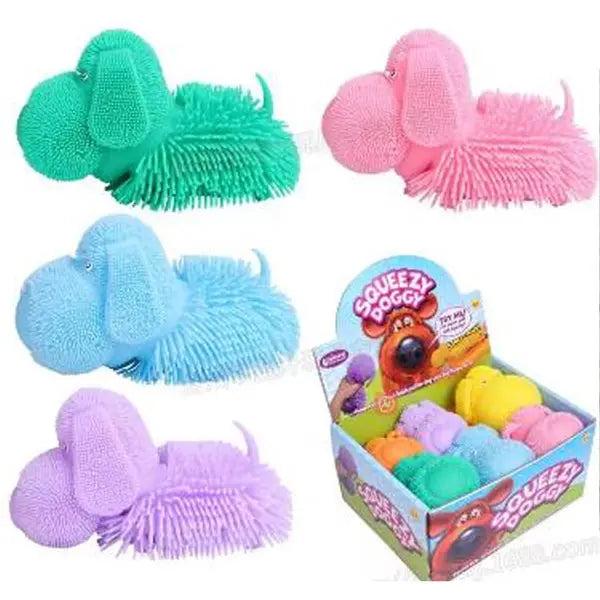 LED-beleuchtete Zottelhunde, 6er Set, ca. 20cm Hoch - Leuchtende Pl&uuml;schhunde