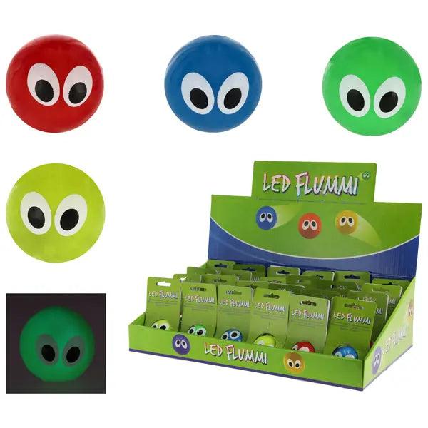 LED Flummi 'Leuchtaugen' &ndash; 4er Set, Spa&szlig; & Spiel, 5,5 cm Durchmesser