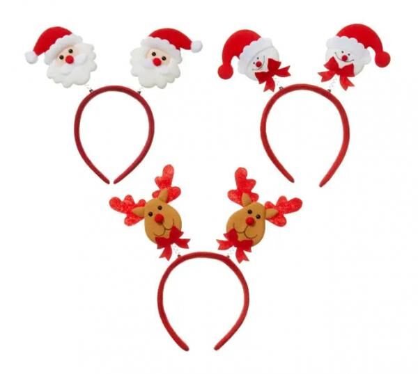 LED Haarreif X-Mas, Festlich Leuchtend, 3-fach Sortierte Designs