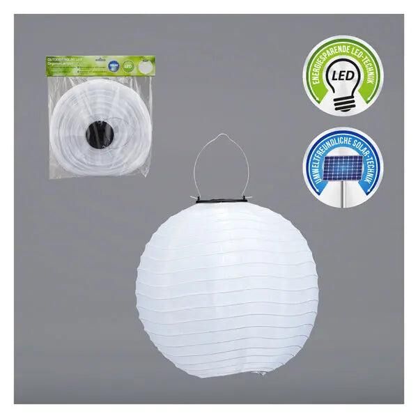 LED Solar Lampion OUTDOOR, wei&szlig;, gro&szlig;, 30cm - Stilvolle und nachhaltige Gartenleuchte
