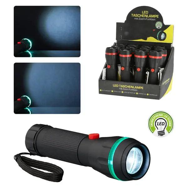 LED Taschenlampe mit Fokussierung, Zoomfunktion, 16x2,5 cm, Leistungsstark