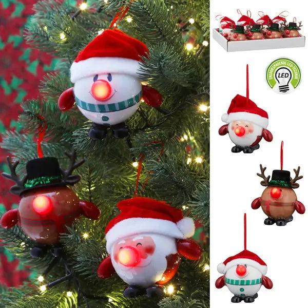 LED Weihnachtsbaumfiguren, 3er-Set, 10cm - Festliche Deko