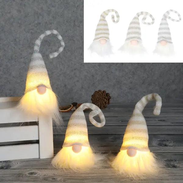 LED Wichtel &ndash; 3er Set, Leuchtende Weihnachtsdeko, ca. 26cm H&ouml;he, Festliche Beleuchtung