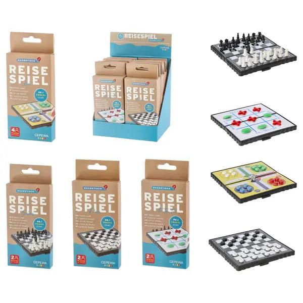 Magnetisches Reisespiel-Set, 4 St&uuml;ck, 13x13 cm &ndash; Ideal f&uuml;r Unterwegs
