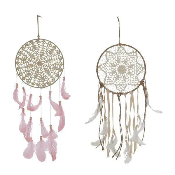 Makramee Traumf&auml;nger Set - 2 St&uuml;ck, ca. 21x60cm, Boho Wanddeko, handgefertigte Traumf&auml;nger