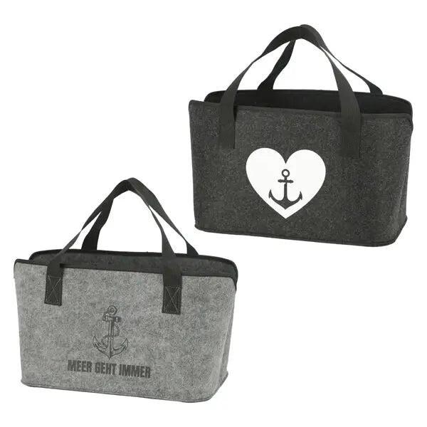 Maritime Filz-Aufbewahrungstaschen, 4er-Set - Nautische Organizer
