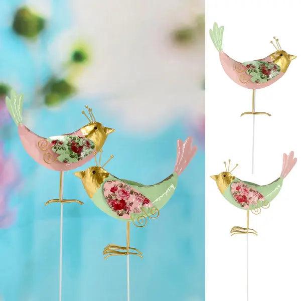 Metal garden plug bird, large, 2 pieces, approx. 81cm