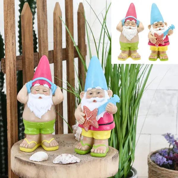 Medium-sized garden gnome set, 2-pack, height 23cm
