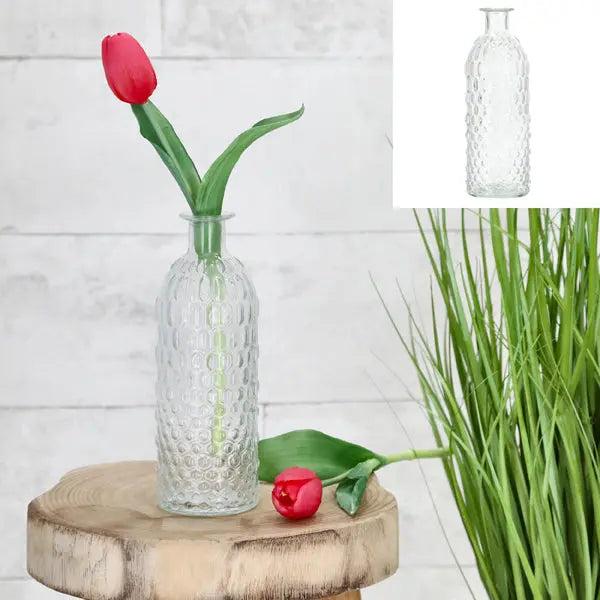 Mittlere Klare Glasvase, 20cm Hoch, Eleganter Transparenter Blumenhalter