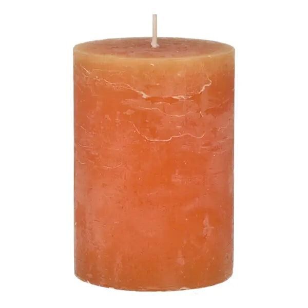 Mittlere Rustikale Stumpenkerze in Honig, 7x10cm - Gem&uuml;tliches Licht