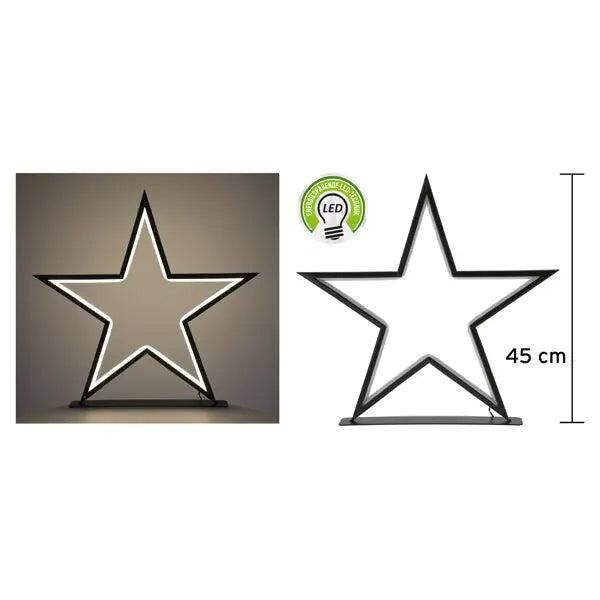 Moderner Gro&szlig;er LED Stern auf Fu&szlig;, Schwarz, 45cm Hoch - Stilvolle Deko
