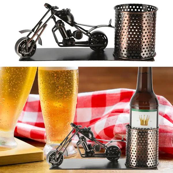 Motorrad Bierflaschenhalter, ca. 23cm L&auml;nge - Einzigartiger Dekorativer Getr&auml;nkehalter