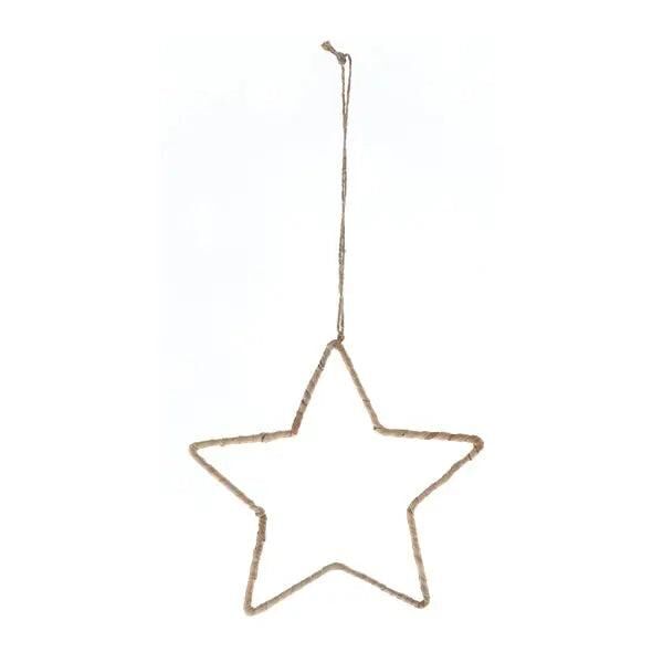 Natural-colored decorative hanging star, XXL, 50x50cm