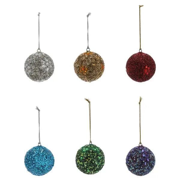 Orientalisches Set Gro&szlig;e H&auml;ngekugeln, 6 St&uuml;ck, Silber, 8cm