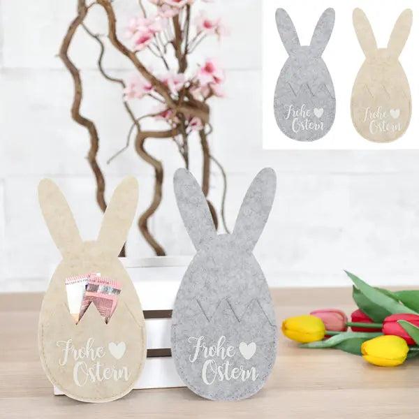 Osterei Filz-Geschenktaschen mit Hasenohren, 4er-Set - Verspielte Osterbeutel